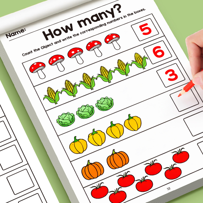 Learning Workbook Preschool - Cahier d'exercices de mathématiques illustré de
