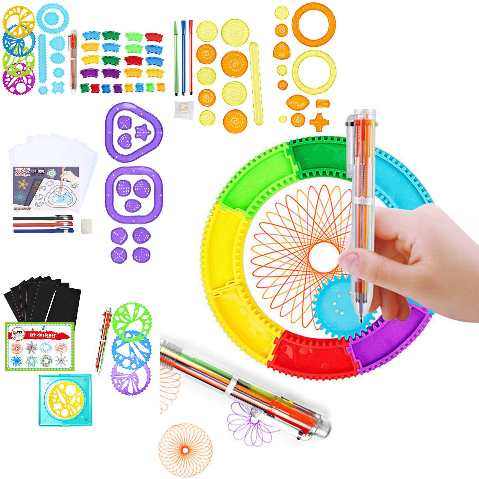 Kids Education Gift - Ensemble de Spirographes Colorés pour Enfants,
