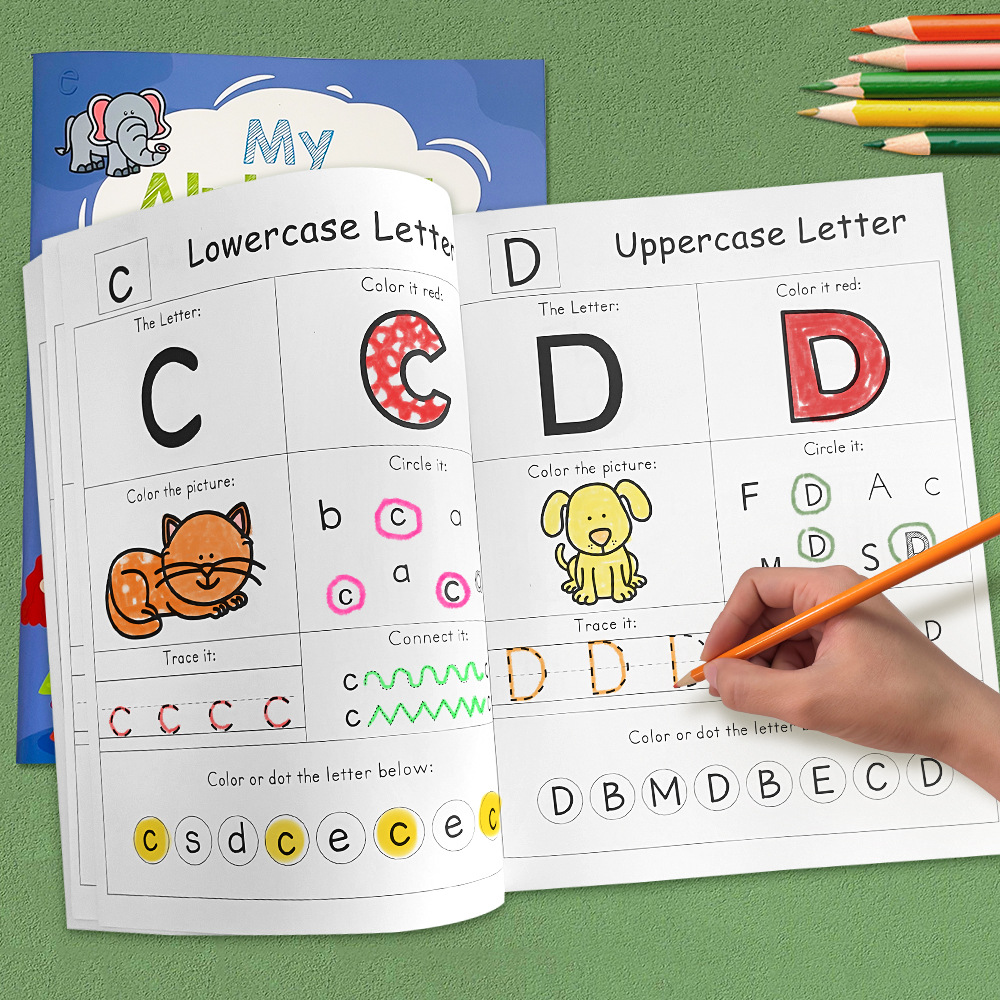 Learning Workbook Preschool - 54 Pages lettres A-Z Alphabet phonique