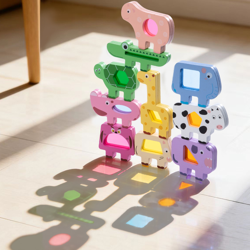 Kids Educational Box - Jeu de blocs empilables en bois