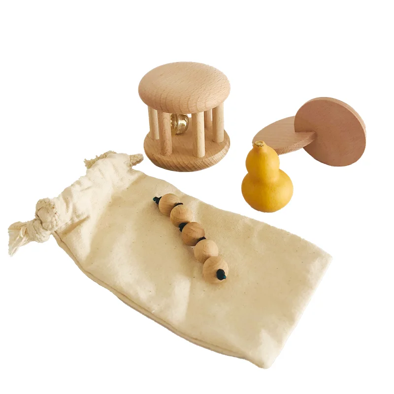 Kids Educational Box - Hochet cloche en bois Montessori pour