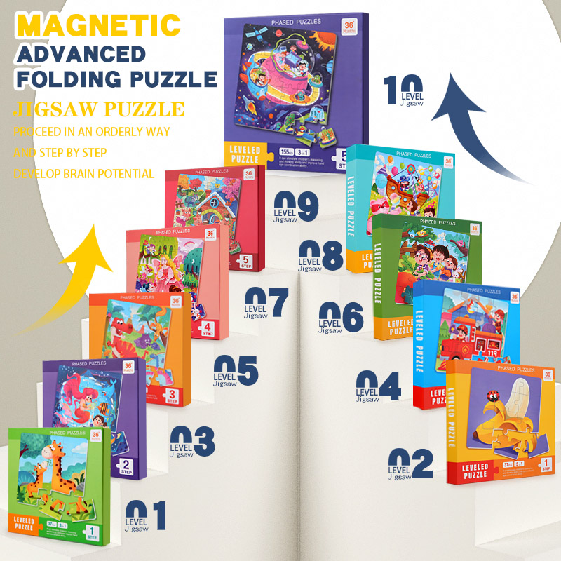 Kids Educational Box - Puzzle magnétique en bois pour enfants,