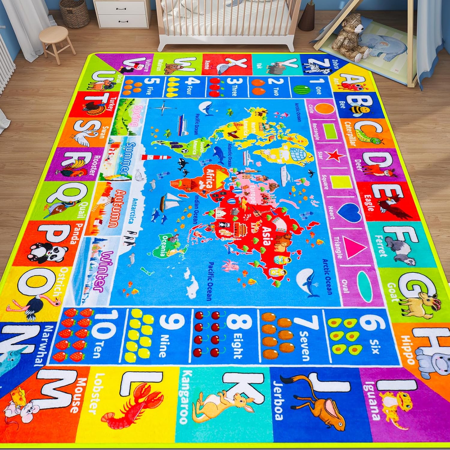 Kids Education World - Tapis de jeu pour enfants avec