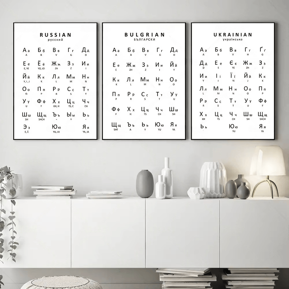 Kids Education Learning - 1PC Affiche de l'Alphabet Russe, Ukrainien