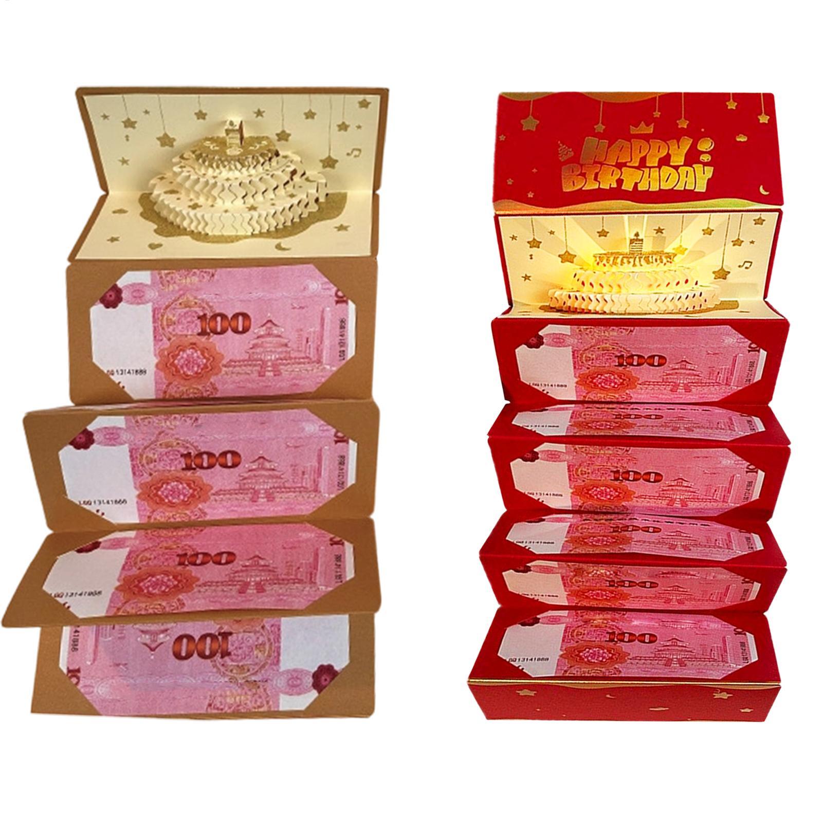 Kids Education Money - Enveloppe 3D Gâteau d'Anniversaire avec 6