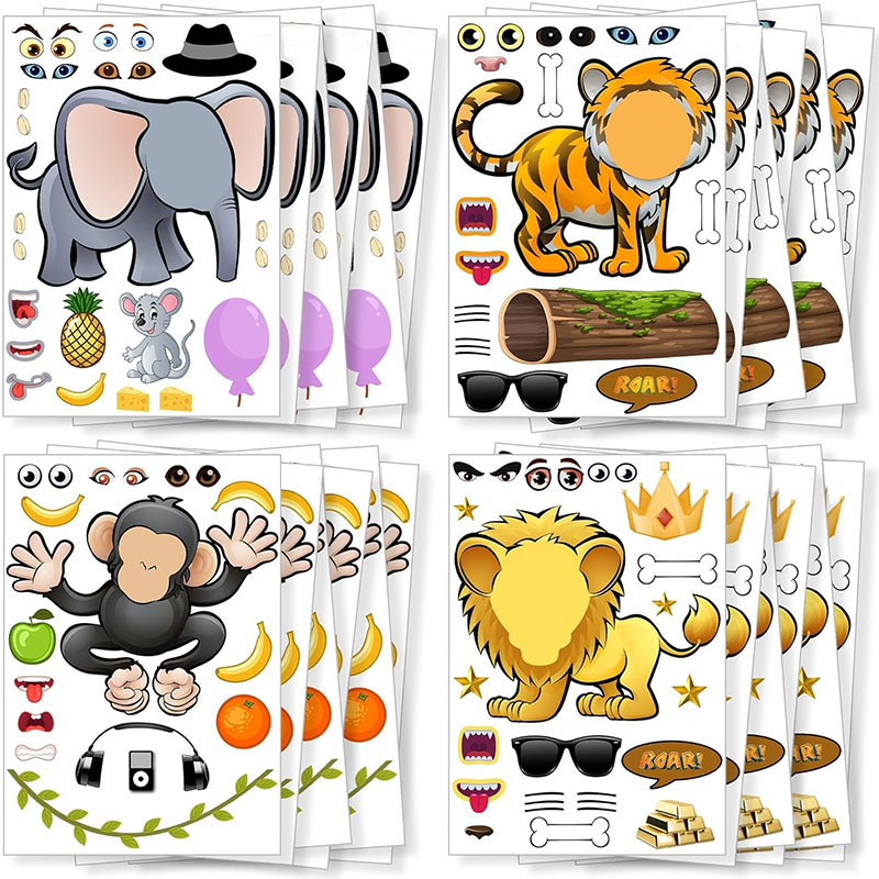 Kids Education Money - Autocollants d'animaux de safari de dessin