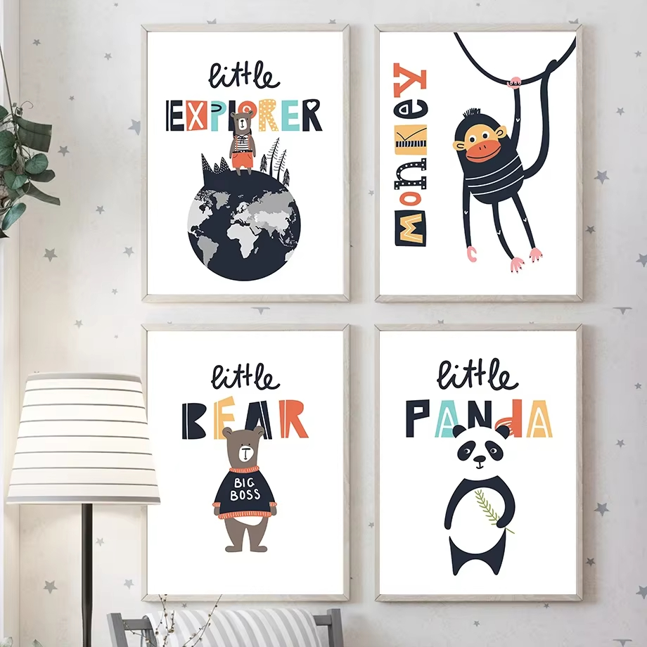 Toile d'art mural avec carte d - Kids Education World avis et prix